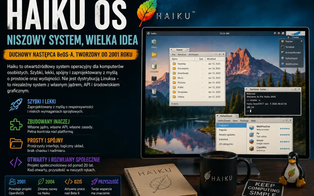 Haiku OS nadal żyje i zbliża się do Beta 6. Niszowy system, który przypomina, że desktop mógł pójść inną drogą