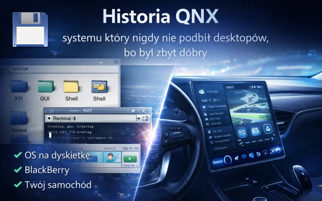 System operacyjny który zmieścił się na dyskietce, ożywił BlackBerry i jedzie w Twoim samochodzie. Historia QNX — systemu który nigdy nie podbił desktopów, bo był zbyt dobry.