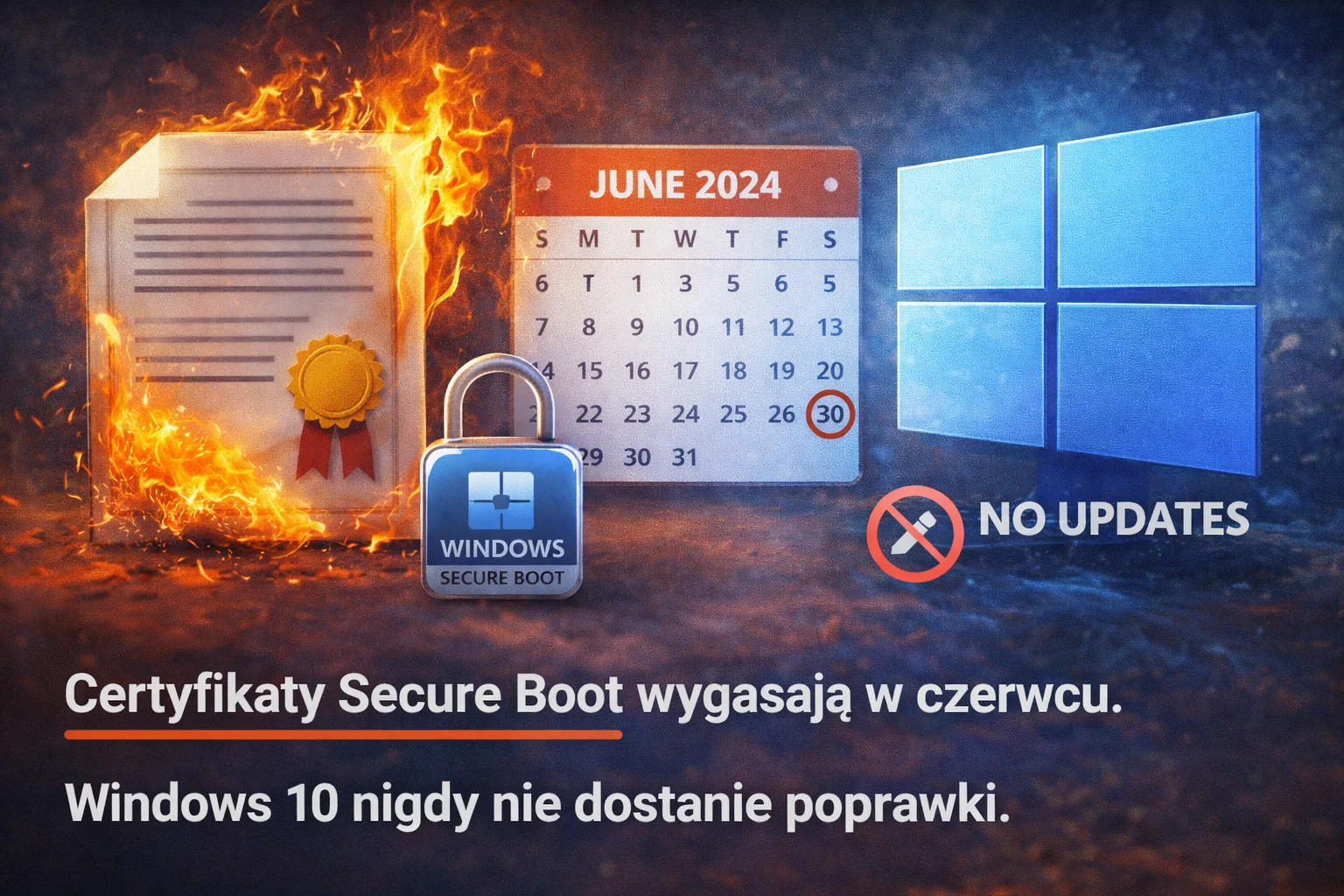 Certyfikaty Secure Boot wygasają w czerwcu. Windows 10 nigdy nie dostanie poprawki.