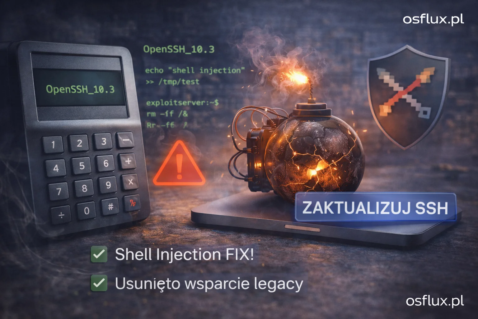 OpenSSH 10.3 naprawia shell injection i usuwa wsparcie dla starych implementacji. Jeśli używasz SSH — zaktualizuj.