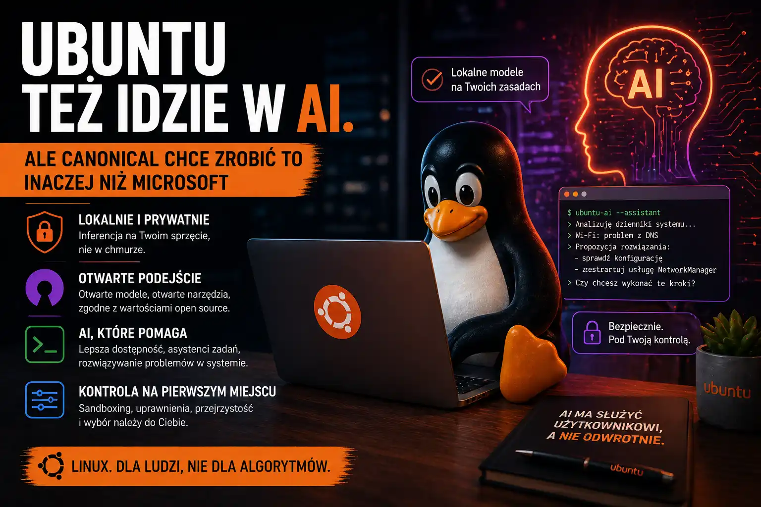 Ubuntu też idzie w AI. Ale Canonical chce zrobić to inaczej niż Microsoft