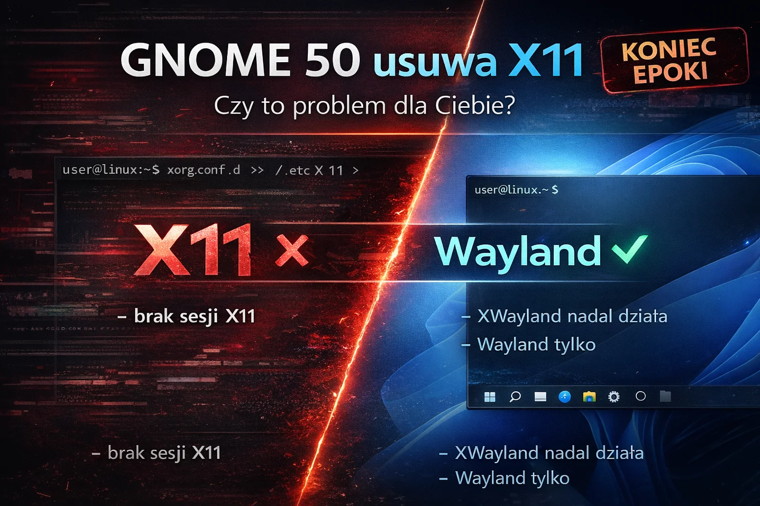 GNOME 50 usuwa X11. Czy to problem dla Ciebie?