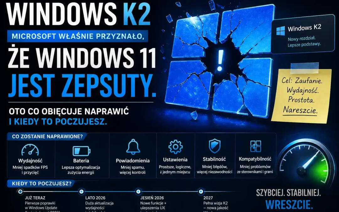 Windows K2 — Microsoft właśnie przyznało że Windows 11 jest zepsuty. Oto co obiecuje naprawić i kiedy to poczujesz.