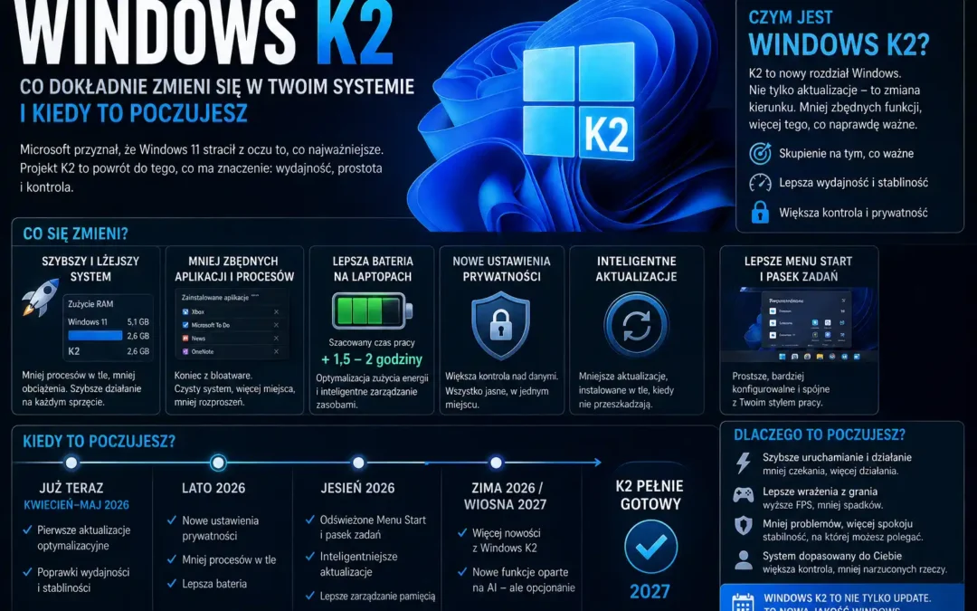 Windows K2 — co dokładnie zmieni się w Twoim systemie i kiedy to poczujesz.