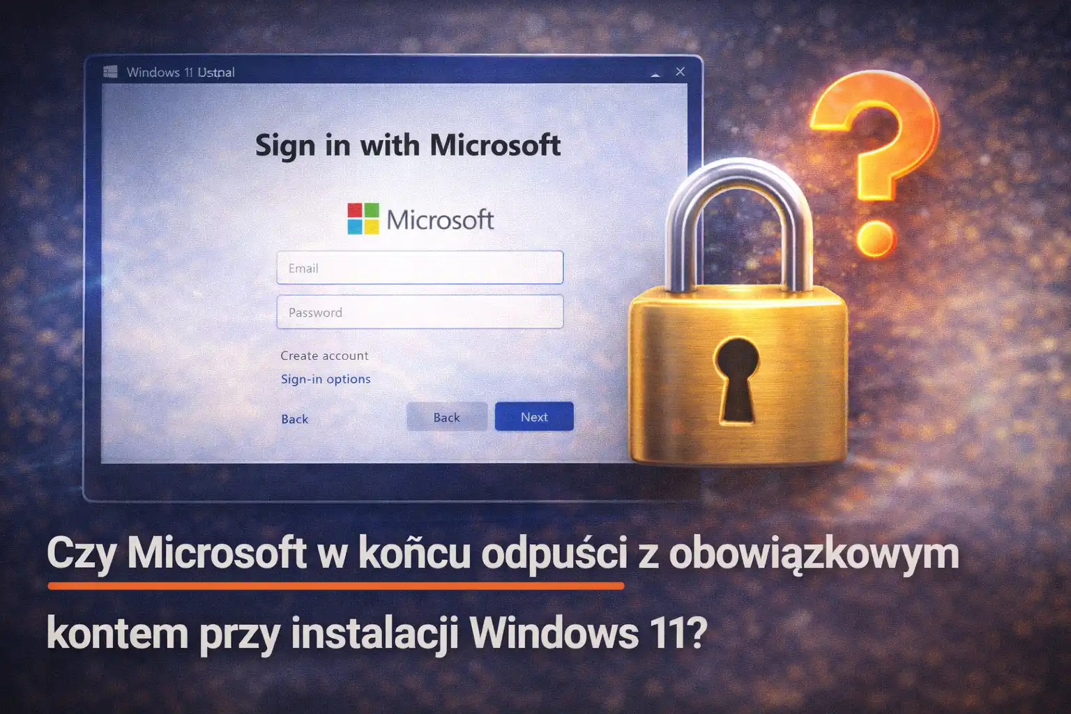 Czy Microsoft w końcu odpuści z obowiązkowym kontem przy instalacji Windows 11?