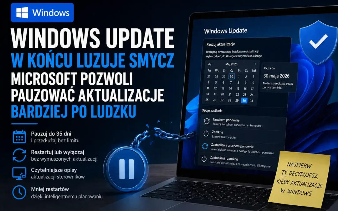 Windows Update w końcu luzuje smycz. Microsoft pozwoli pauzować aktualizacje bardziej po ludzku