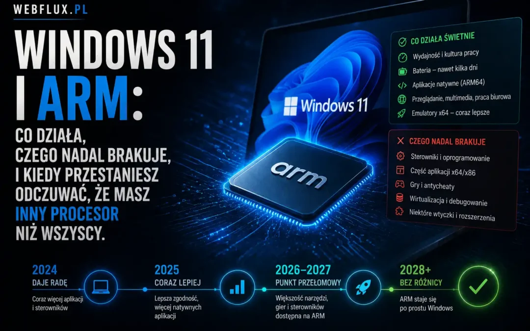 Windows 11 i ARM: co działa, czego nadal brakuje, i kiedy przestaniesz odczuwać że masz inny procesor niż wszyscy.