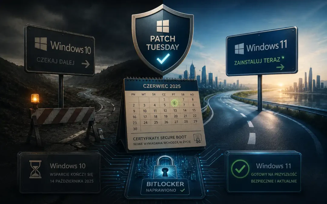 Majowy Patch Tuesday naprawia BitLocker i szykuje certyfikaty Secure Boot na czerwiec. Jeśli masz Windows 11 — zainstaluj teraz. Jeśli masz Windows 10 — czekasz dalej.