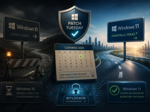 Majowy Patch Tuesday naprawia BitLocker i szykuje certyfikaty Secure Boot na czerwiec. Jeśli masz Windows 11 — zainstaluj teraz. Jeśli masz Windows 10 — czekasz dalej.