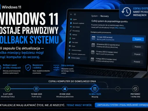 Windows 11 dostaje prawdziwy rollback systemu. Jeśli zepsuła Cię aktualizacja — za kilka miesięcy będziesz mógł cofnąć komputer do wczoraj.