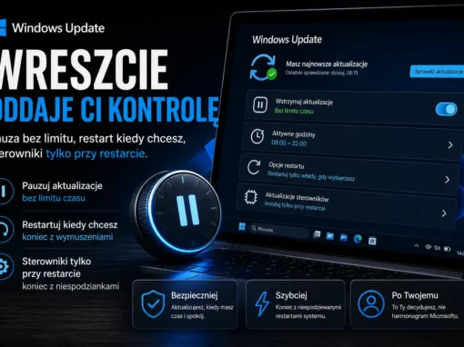 Windows Update wreszcie oddaje Ci kontrolę. Pauza bez limitu, restart kiedy chcesz, sterowniki tylko przy restarcie.